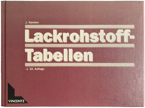 Lackrohstoff-Tabellen Ebook PDF