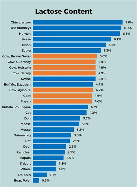 Lactose Content Of Foods Chart