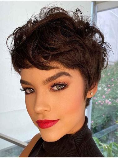 Ladies Wigs Short Styles: 2025's Best Brown Synthetic Wig Lace Front Wavy Short Pixie Wigs