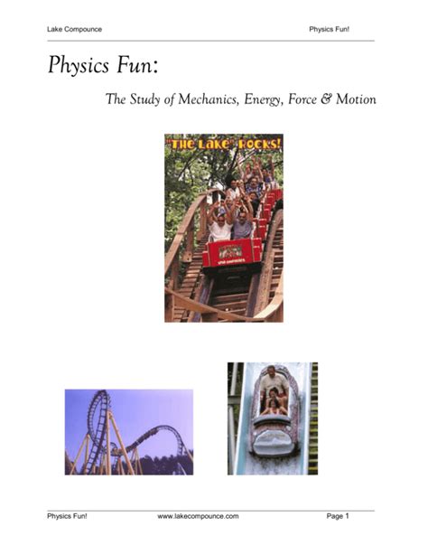 Lake Compounce Physics Packet Answers PDF