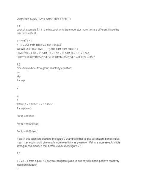 Lamarsh Solutions Chapter 3 Doc