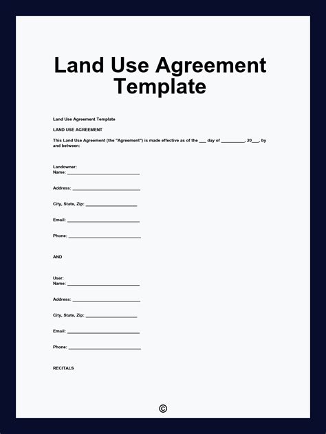 Land Use Agreement Template