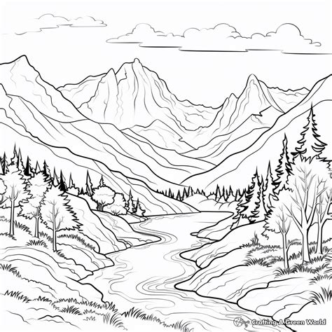 Landscape Printable Coloring Pages