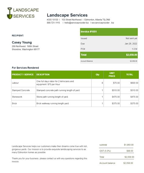 Landscape Quote Template