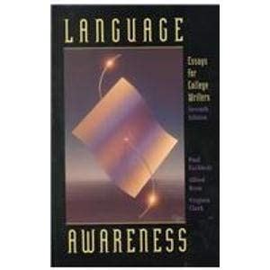 Language Awareness Essays for College Writers PDF