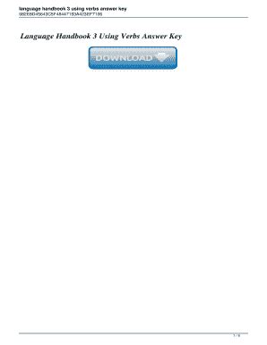 Language Handbook 3 Using Verbs Answer Key PDF