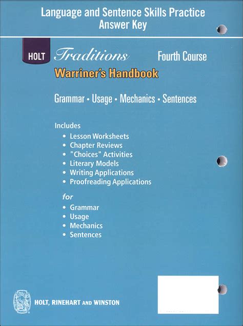 Language Handbook Answer Key Grade 10 PDF