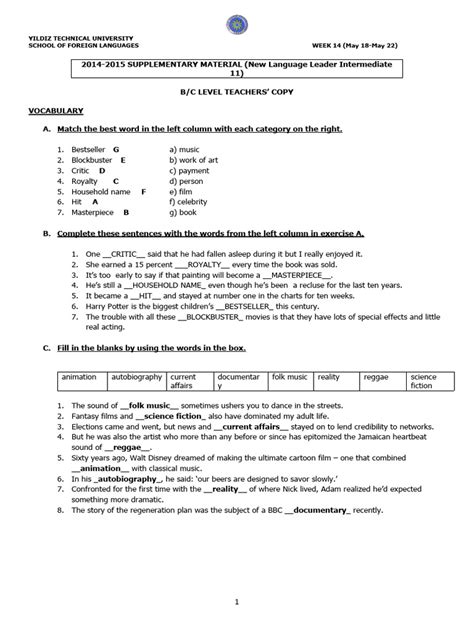 Language Leader Intermediate Lab Answer Key Doc