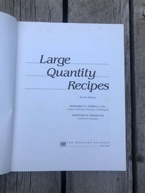 Large Quantity Recipes Epub