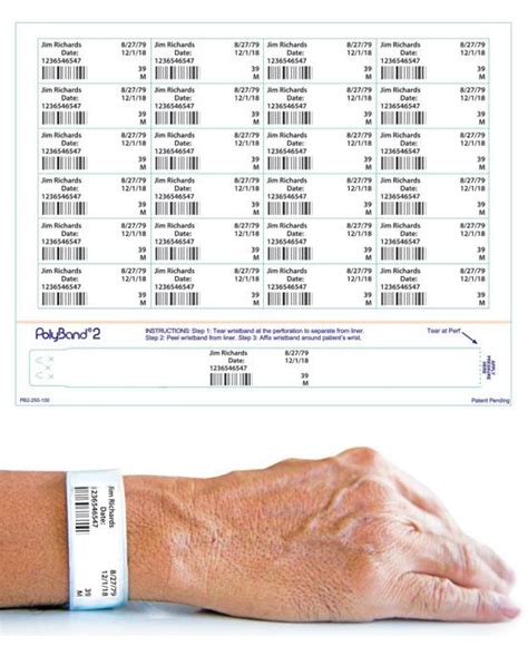 Laser Printable Wristband Sheets