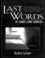 Last Words of Saints and Sinners Doc