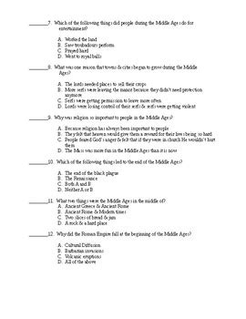 Late Middle Ages Test Answer Key Reader