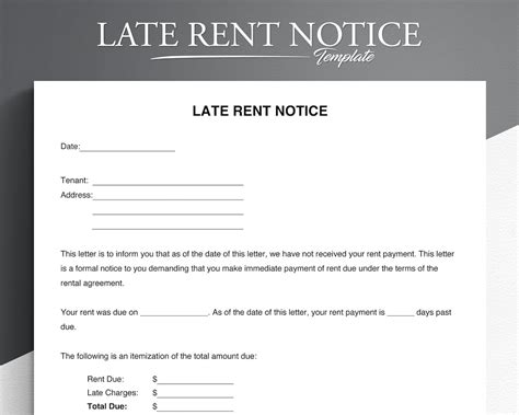 Late Rent Notice Template