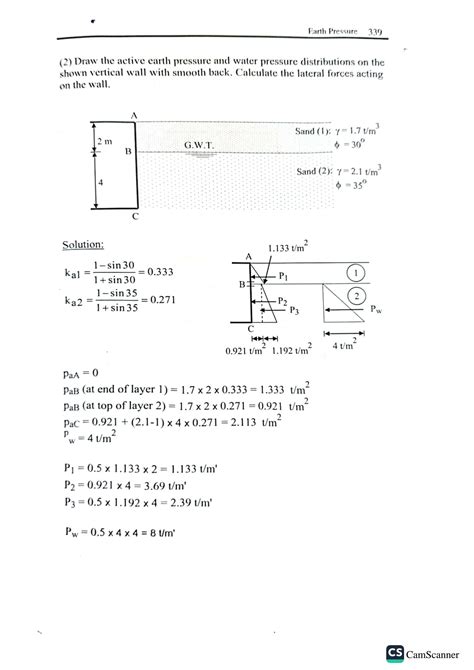 Lateral Earth Pressure Examples And Solutions Epub