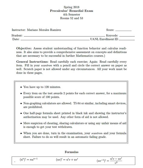 Latex Exam Template