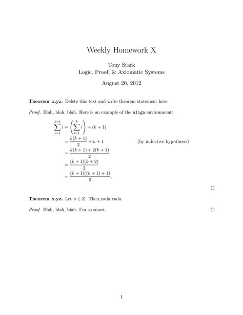 Latex Homework Template