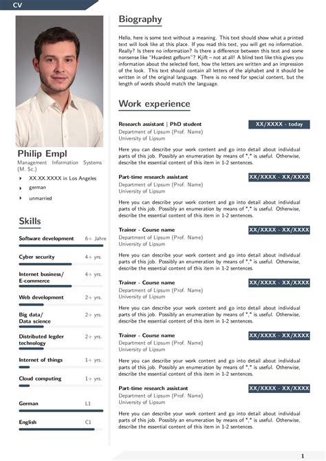 Latex Template For Academic Cv