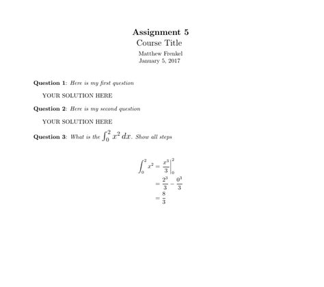 Latex Template For Assignment