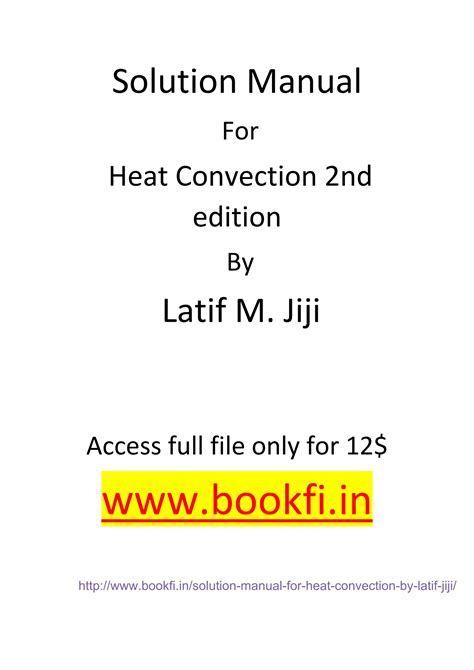 Latif Heat Convection Solution Manual Ebook PDF