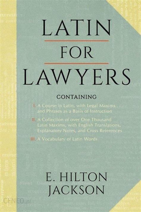 Latin for Lawyers The Language of the Law Latin Edition PDF