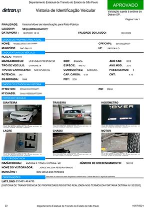 Laudo de Transferência de Veículo