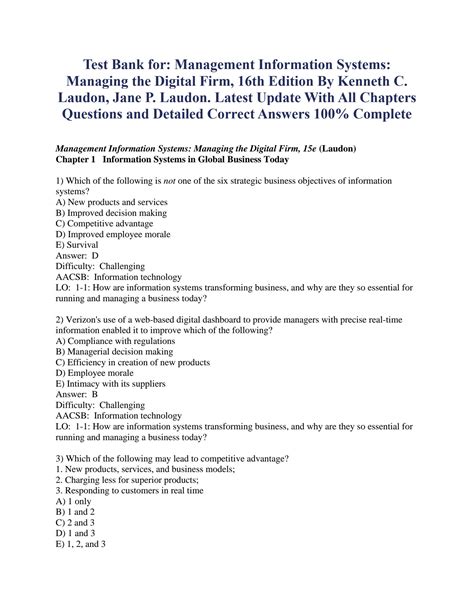 Laudon Management Information Systems Review Questions Answers PDF