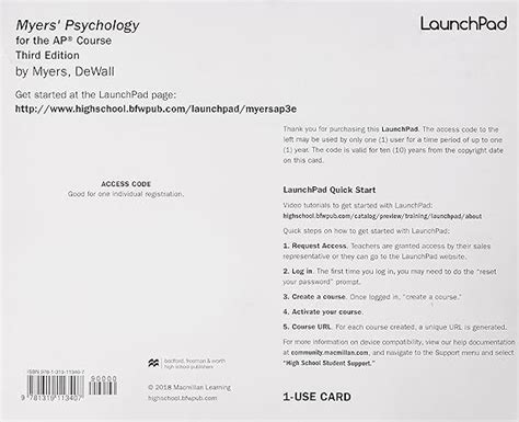 LaunchPad for Myers Psychology for the AP Course One-Use Access PDF