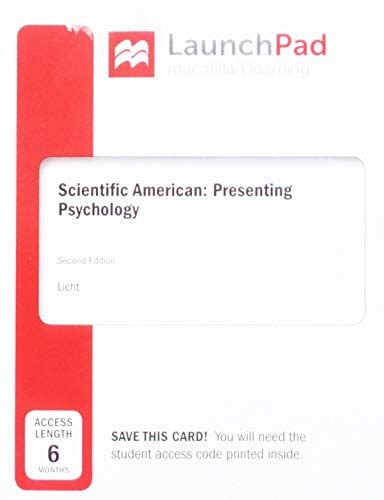 LaunchPad for Scientific American Psychology Twelve Months Access Epub