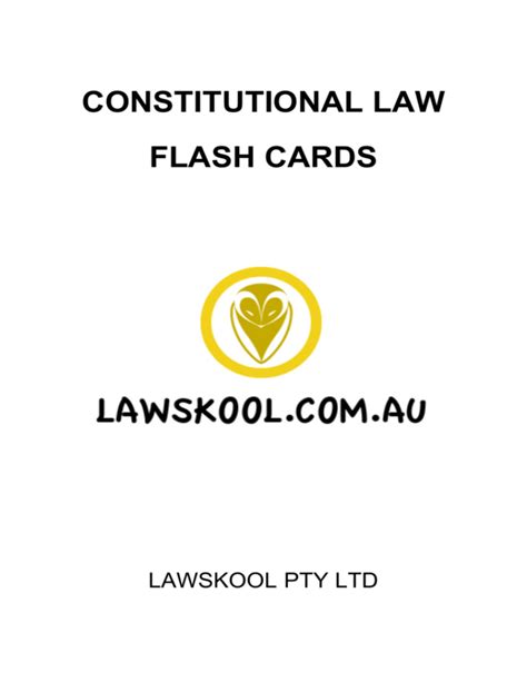 Law Flash Cards Constitutional Reader