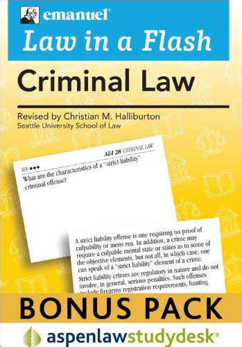 Law in a Flash Criminal Law 2010 Studydesk Bonus Pack Flash Card and Access Card Bundle Reader