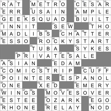 Lax Crossword Puzzle Answers: Unlocking the World of Puzzles