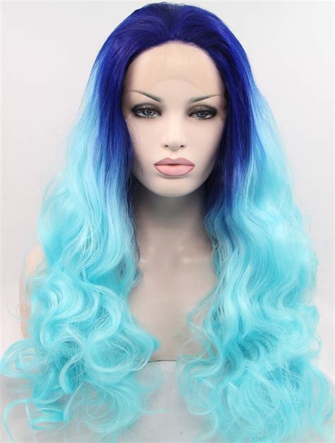 Layered 30" Curly Ombre/2 Tone Long Lace Front Synthetic Wigs