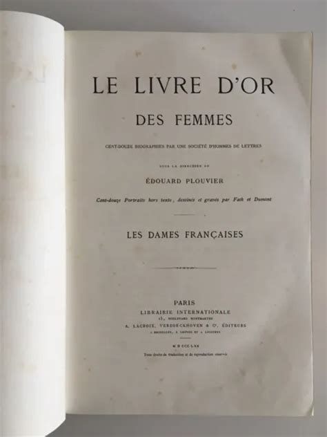 Le Livre D or Des Femmes Cent-Douze Biographies French Edition Epub