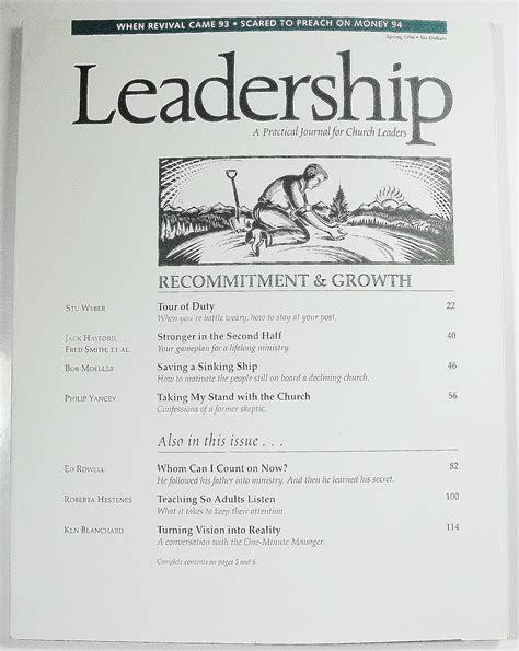 Leadership A Practical Journal for Church Leaders Volume XVII Number 1 Winter 1996 PDF