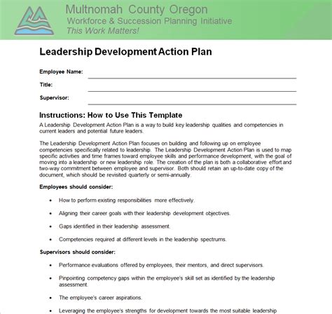 Leadership Development Plan Template