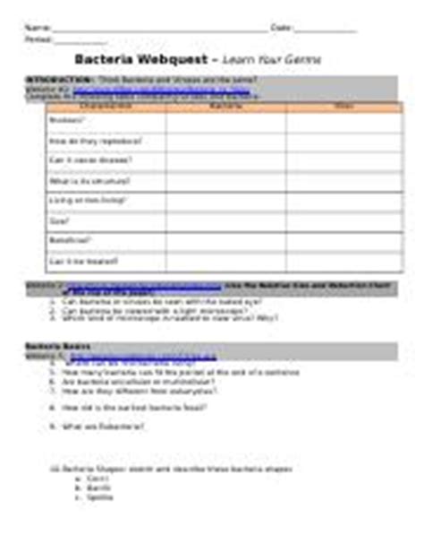 Learn Your Germs Webquest Answers PDF