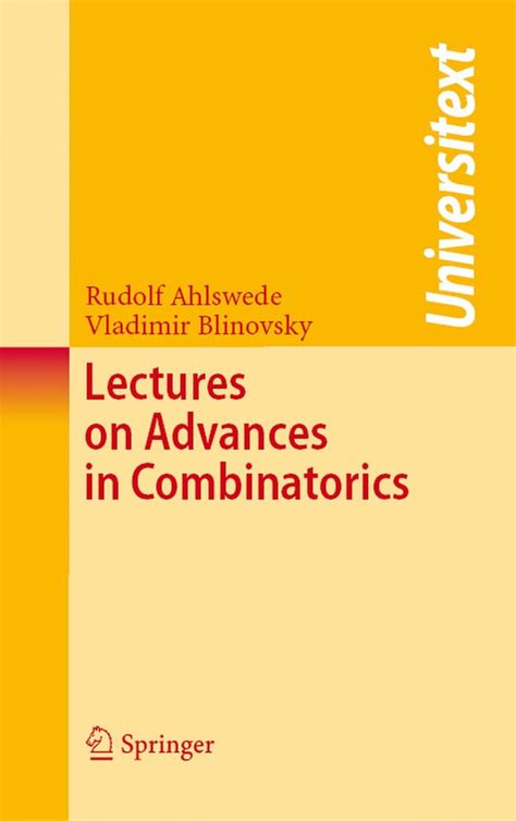 Lectures on Advances in Combinatorics 1st Edition Doc