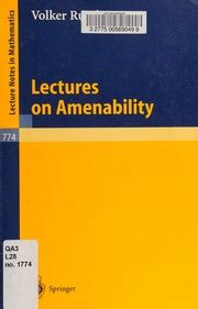 Lectures on Amenability 1st Edition PDF