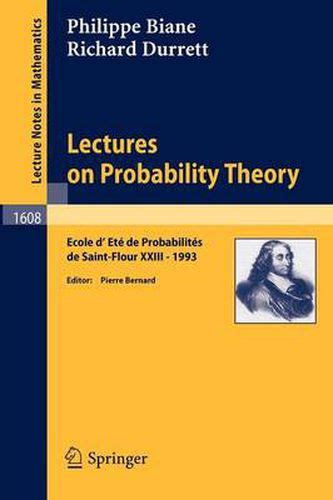 Lectures on Probability Theory Ecole dEte de Probabilites de Saint-Flour XXIII - 1993 English &a PDF