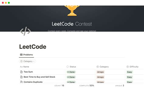 Leetcode Notion Template