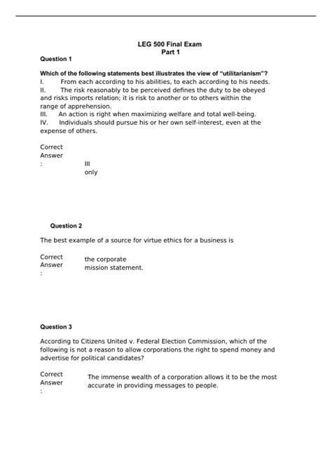 Leg 500 Exam Answers Doc