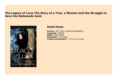 Legacy of Luna The Story of a Tree a Woman and the Struggle to Save the Redwoods Doc