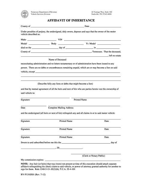 Legal Affidavit Template