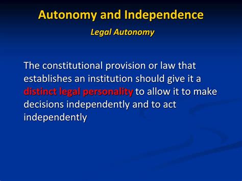 Legal Autonomy: