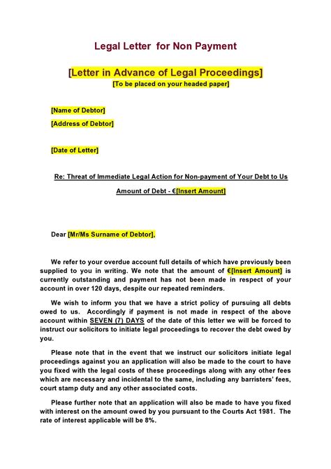 Legal Letter Template Examples