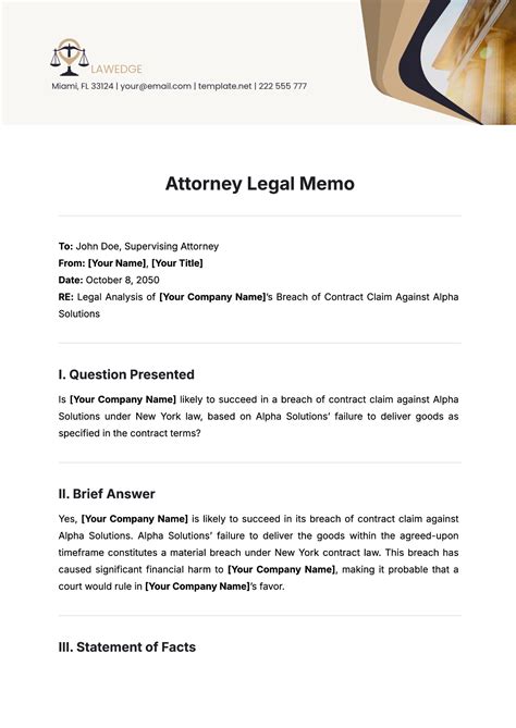 Legal Memo Template