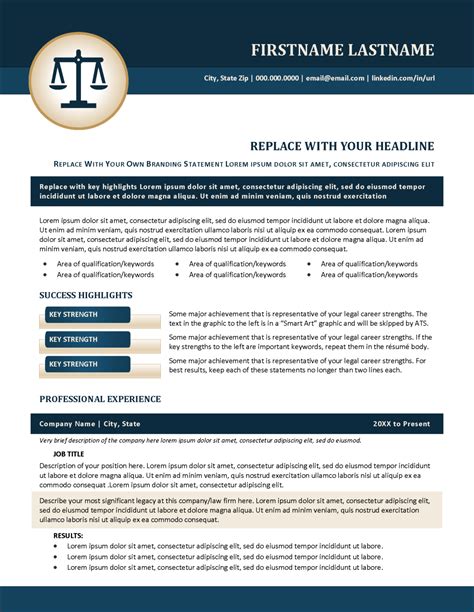 Legal Resume Template