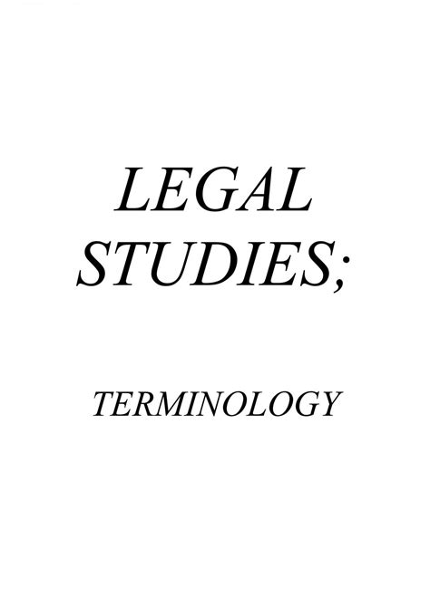 Legal Studies Terminology & Transcription 5th Edition Doc