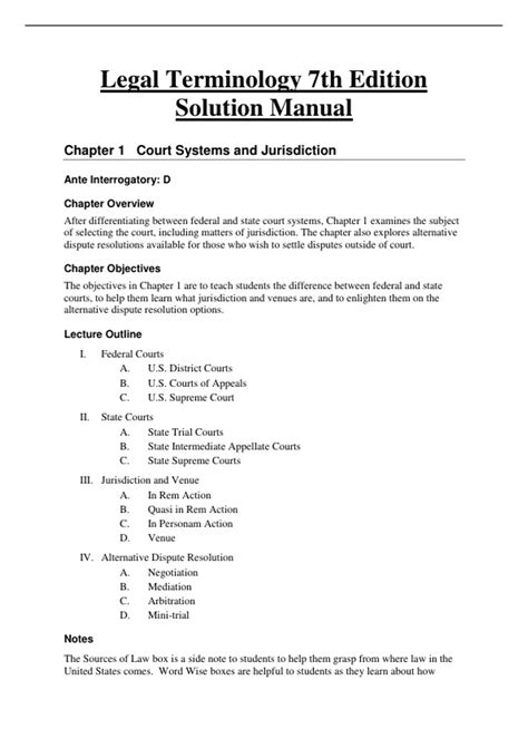 Legal Terminology Sixth Edition Answer Key Reader