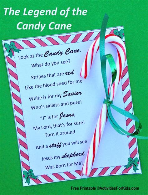 Legend Of The Candy Cane Free Printable